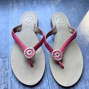 Jack Rogers coral Sandals with gold Accents